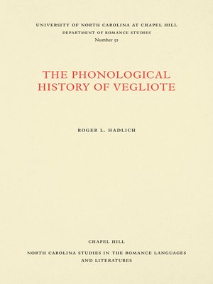 cover image of The Phonological History of Vegliote